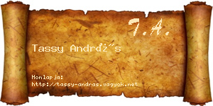Tassy András névjegykártya